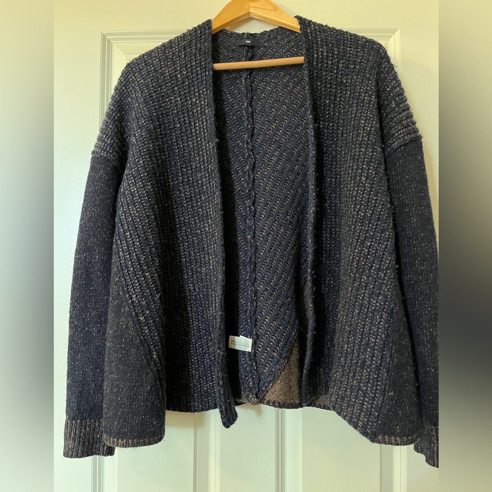 Navy and brown cardigan